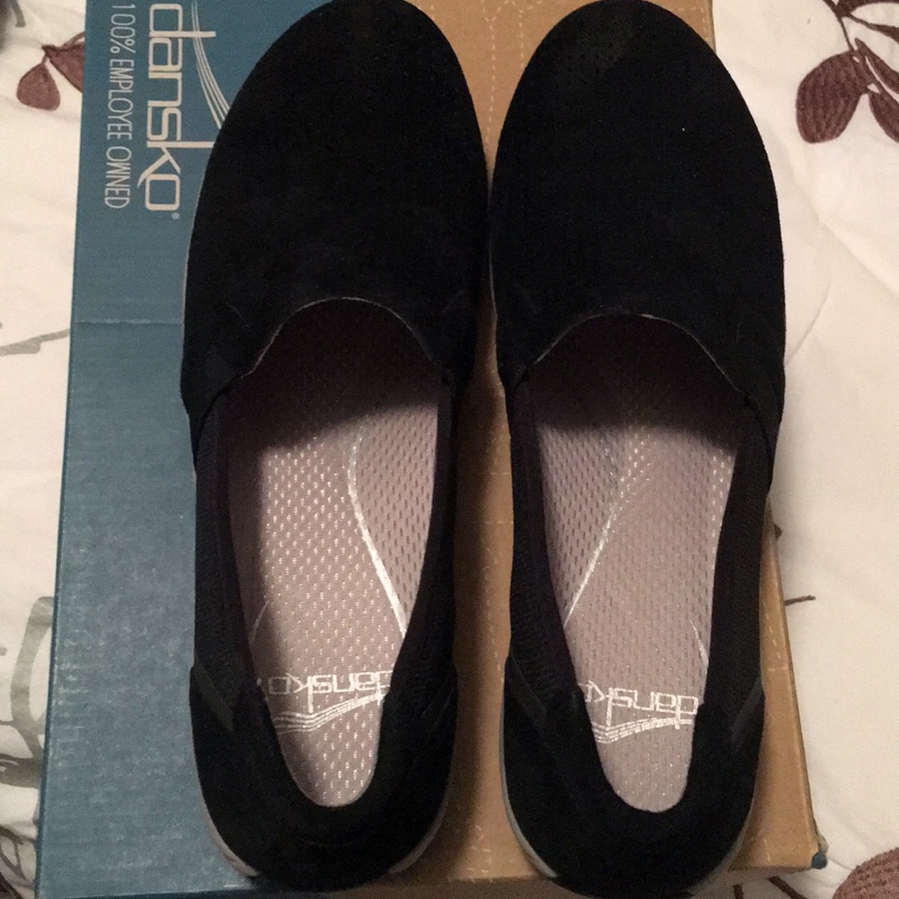 Dansko Black Suede slip on shoes
